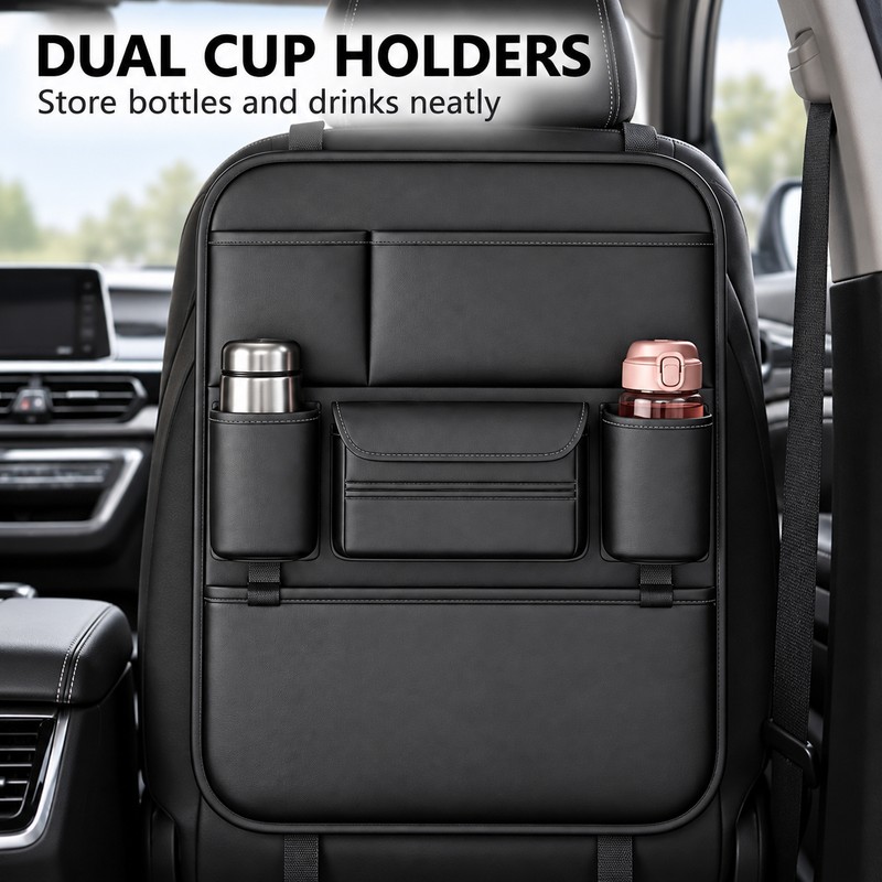 6-Pocket Car Seat Back Organizer for Travel Storage – Waterproof