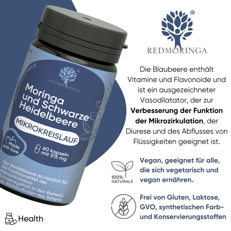 RedMoringa - Dietary Supplement for Heavy Legs & Blood Circulation
