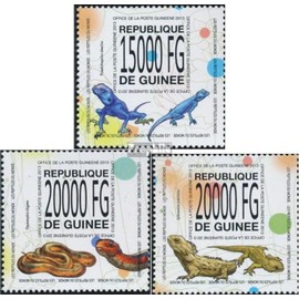 Guinea 10077-10079 (complete. issue) unmounted mint/never hinged ** MNH 2013 Reptiles (Stamps for collectors) Amphibians/reptiles/dinosaurs
