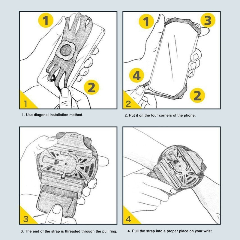 Wristband Phone Holder Adjustable 360 Degree Rotatable Phone Holder Mount
