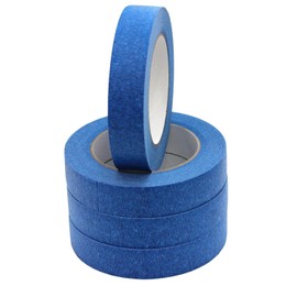 4 Rolls Blue Painters Tape, BetterJonny 25mm x 50 M（Each） Writable Masking Tape Easy-Tear Painter's Sticky Tape for Decoration, Painting, Arts & Crafts, Packing, Home, School