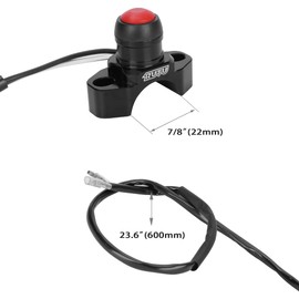 CNC Universal Motorcycle Engine Stop Start Kill Switch Button for Motorcycle, ATV, Dirt Pit Bike, Scooter, Quad Etc with 22mm Handlebar - Black
