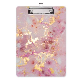 Hongri Cardboard Clipboard, Fashion Design Letter Size Wooden Clipboards, Cute Custom Pattern, A4 Standard Size 9" x 12.5", Office Supply, School Supply, Back to School, Hot Pink Marble