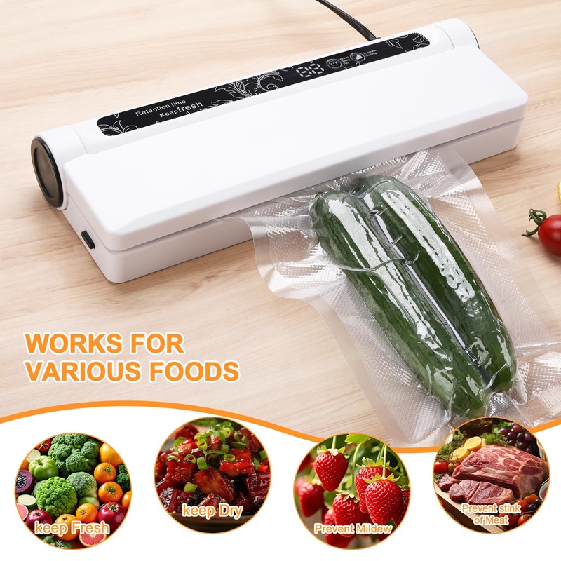 CXGFVRE Vacuum Sealer, 75KPA Strong Suction, Dry/Wet Modes vacuum sealer