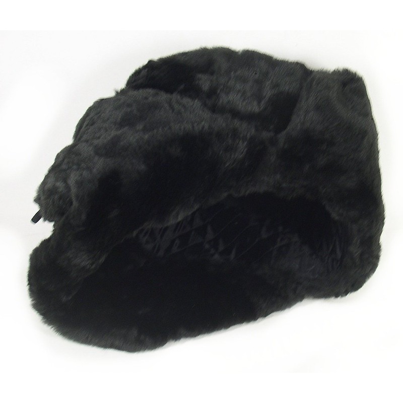 Russian Army KGB Military Fur Hat UshankaBLACK-XL w/Imperial Eagle Crest