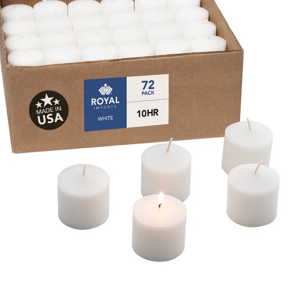Royal Imports Votive Candle, Unscented White Wax, Box of 72, for Wedding, Birthday, Holiday & Home Decoration (10 Hour) by Royal Imports