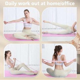 Banda de Resistencia con Asas, Bandas elásticas para Entrenamiento, Brazo, Espalda, Hombro, Cuerdas elásticas, Equipo de Ejercicio para Yoga, Pilates,