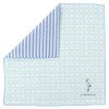Hamamonyo Reversible Gauze Handkerchief WA and Shovel, blue