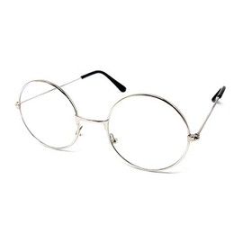 Adults Metal Frame Wizard Glasses with Clear Lens [Silver]