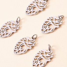 Mix Stainless Steel Tag Life Charms Pendant, Stainless Steel