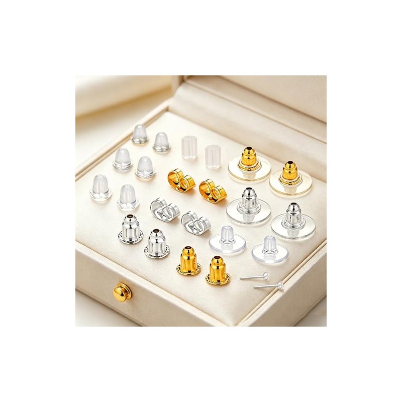 600Pcs Respaldos de Aretes de Silicona Transparente
