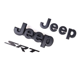 MOPAR Jeep 14-20 Grand Cherokee FRONT & REAR SRT BLACK OUT JEEP EMBLEM BADGE OEM MOPAR