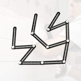 12 Side Multi Angle Measuring Ruler Ceramic Tile Hole Punch Locator,12 Fold Angle Finder Tool,Aluminum Alloy Angle Measuring Ruler for Craftsmen Handymen Builders Carpenters