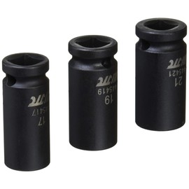 JTC JTCJ403B 0.5 inch (12.7 mm) Ultra Thin Impact Socket Set, Air Tools, 0.7 inch (17.19.21 mm), Set of 3, 1/2 Insert, 0.5 inch (12.7 mm) Insert, 0.5 inch (12.7 mm) Inserts
