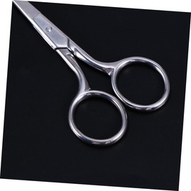 Baluue Stainless Steel Facial Hair Scissors for Eyebrow Nose Beard and Eyelash Trimming Ergonomic Design with Finger for Comfortable Grip and Precision Cutting