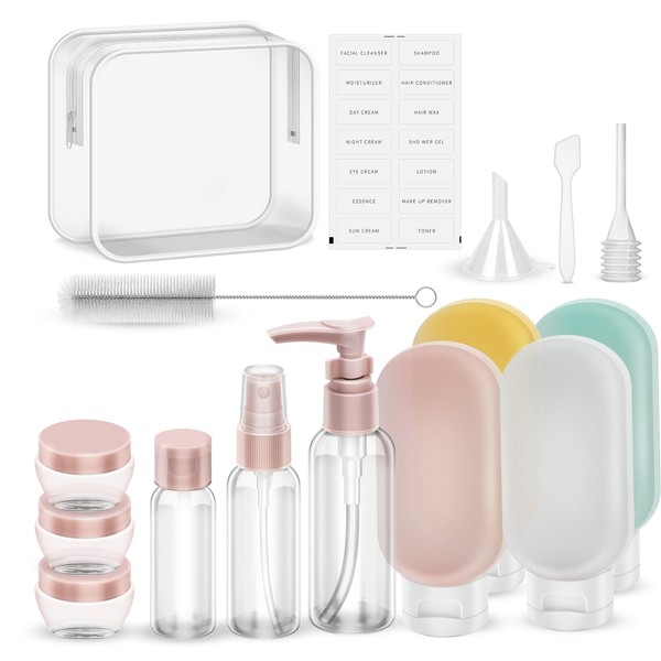 16 Pack Travel Bottle Set for Toiletries Travel Containers with