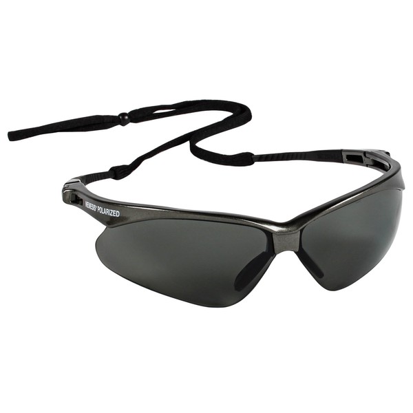 KleenGuard™ V30 Nemesis™ Polarized Safety Glasses (28635), Smoke Grey Lenses, Gunmetal Frame, Unisex Sunglasses for Men and Women (Qty 1)