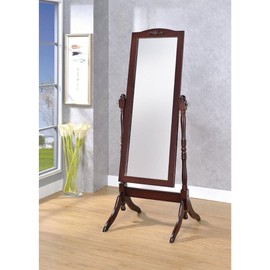 Oakestry Full-length Cheval Mirror Freestanding Wood Frame, Elegant Walnut Finish, Vintage Standing Mirror for Bedroom, Dressing Area, or Entryway Floor-length Reflective Glass for Home & Office Décor