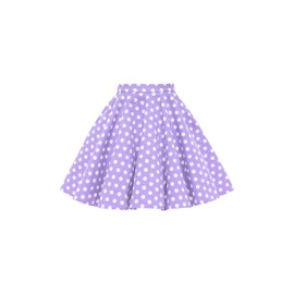 BlackButterfly Kids Vintage 50's Full Circle Girls Swing Skirt (Polka Dot - Purple, 9-10 YRS)
