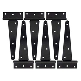 MLHpeak T-Strap Shed Hinge Gate Strap Heavy Duty Hinge Door Barn Gates Hinges (6, 8 inch)