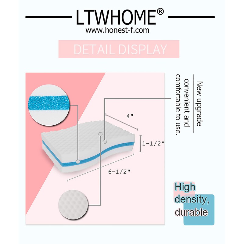 LTWHOME High Density Extra Large Magic Eraser Melamine Wave Cleaning