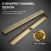 Linear Shower Drain - 18 Inch Brushed Gold, with Grate