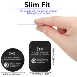 12 Pieces Wireless Charging Compatible Metal Plate Magnetic Cradle Disc Round Rectangle Phone Magnet Sticker Black Magnetic Plate Phone Metal Plate Cell Phone Automobile Cradles for Magnetic Car Phone