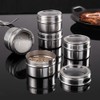 XZJMY Set of 4 Magnetic Spice Tins with Metal Wall-Plates,Stainless