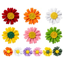 Keboyoe 12pcs Daisy Flower Brooch Daisy Flower Enamel Pins Sunflower Brooch Safety Pin Flowers Women Brooches Flowers Lapel Pins Sunflower Collar Pin Brooches for DIY Bags,T-Shirts,Hat Decoration