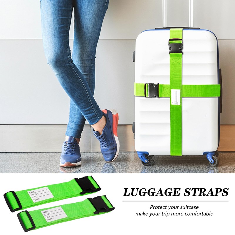 2 Pack Luggage Straps, Adjustable Luggage Straps for Suitcases, Heavy