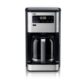 Braun PureFlavor 14‑Cup Programmable Coffee Maker – Fast Brew Speed, Touch Display, Bold & Brew‑Over‑Ice Modes, FlavorCarafe & Adjustable Warm Plate