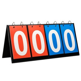 4-Digital Portable Table Top Scoreboard Flipper, Volleyball Basketball Table Tennis Sports Score Flip Scoreboard