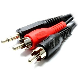 kenable 3.5mm Stereo Jack to 2 RCA Phono Plugs Audio Cable Lead Nickel 5m [5 metres]