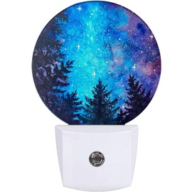 EMXION Northern Night Light,Forest Galaxy Sky Nightlight Plug into Wall LED Lamp Auto Sensor Dusk to Dawn for Bedrooms/Kitchens/Toilets/Corridors,Energy-Saving