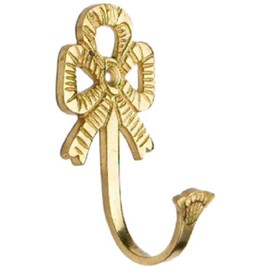 Merriway® BH01625 (2 Pcs) Bow Curtain Drapery Hold Back Tie Back Hooks, 75mm (3 inch) Brass - Pack of 2 Pieces