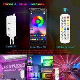 MIHEAL 80ft 5050 SMD RGB LED Strip Light Kit, Color Changing White Band Rope Lights with RF Controller and Power Supply for Home,Kitchen,Trucks,Sitting Room and Bedroom Decoration