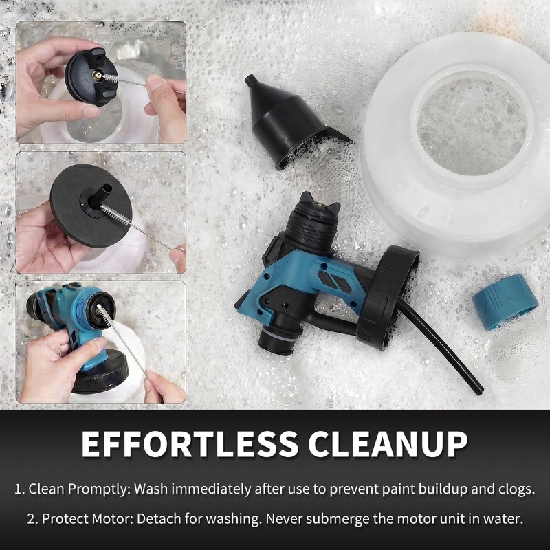 Paint Sprayer, 200W Cordless Spray Gun with 2 x 2000mAh