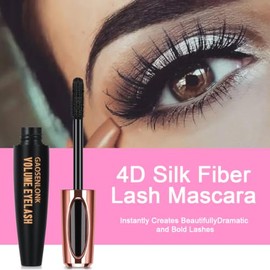 2 Pack 4D Silk Fiber Lash Mascara, Long Lasting Eyelashes, Lengthening and Thick, Waterproof & Smudge-Proof, All Day Exquisitely Full