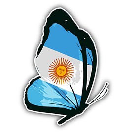 Argentina Flag Butterfly Sticker | Car Bumper, Laptop, Water Bottle, Wall, Window Waterproof Vinyl Sticker Decal