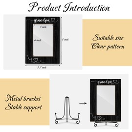 Grandpa Picture Frame, Wooden Picture Frame For Grandpa Men Grandfather, Picture Gifts For Birthday Thanksgiving Holiday Retirement, 4X6 Photo Frame With Stand -02