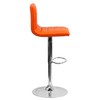 Flash Furniture Modern Orange Vinyl Adjustable Bar Stool with Back,