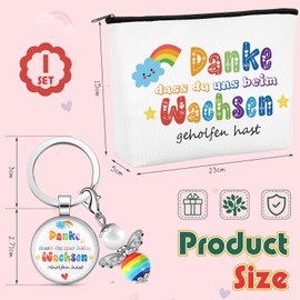 Otuuz Teacher Thank You Gifts Thank You For Helping Us Growing Keyring with Pearl Angel and Cosmetic Bag Thank You Gift for Teachers Childminder, Nursery, as shown in the picture