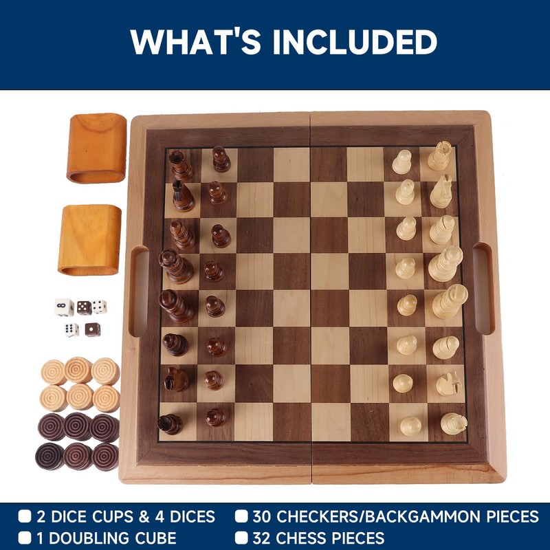 GSE Games & Sports Expert 16" Deluxe 3-in-1 Wooden Folding
