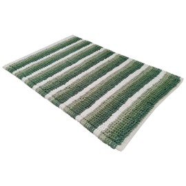 Olivia Rocco Padstow Stripe Bathmat Comfort To Your Bathroom Super Soft Absorbent Bath Shower Mats Washable Dry Fast Durable Classic Design,50x80cm, Sage Green