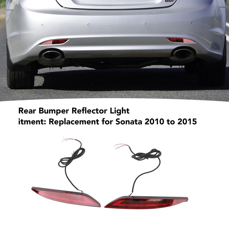2Pcs LED Rear Bumper Reflector Light Waterproof Super Bright Long