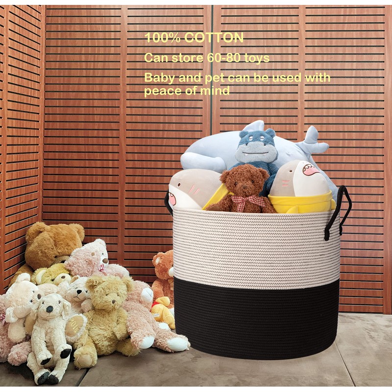Echueuey XXXXL Extra Large blanket basket with lid 21"x21"x18" blanket