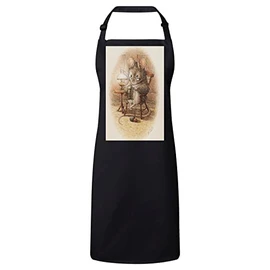 Fabulous Premium Kitchen Apron Grand Pere Souris Tricote Illustration Kids Beatrice Potter, black