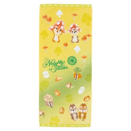 Marushin 2006005700 Face Towel, Disney’s Chip 'n' Dale, Water, Autumn, Cotton, Embroidery, Antibacterial and Odor-Resistant Treatment