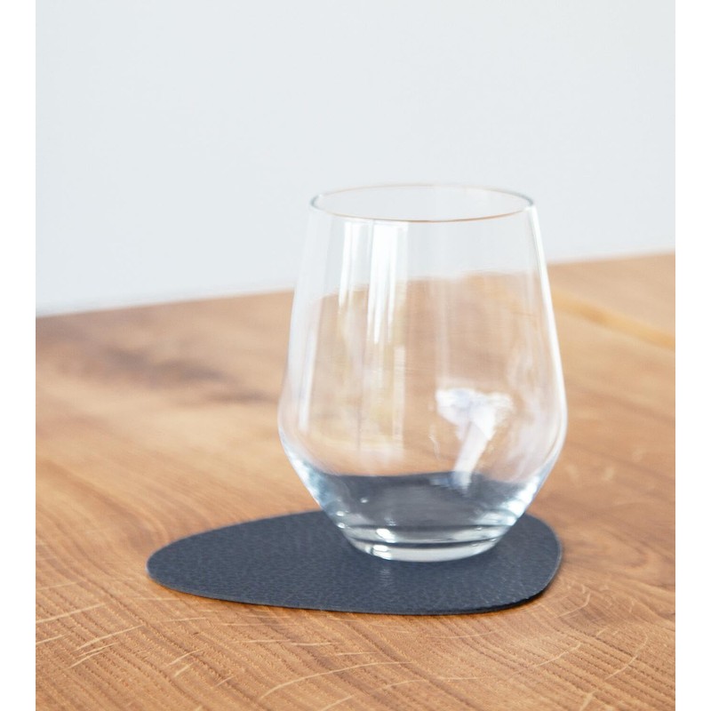 Lind DNA Curve 981260 Glass Coaster Recycled Leather Hippo Navy
