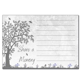 Share a Memory Cards for Celebration of Life Funeral Tree of Life Sympathy Memorial Remembrance Acknowledgment Guest Book Alternative 40 ct